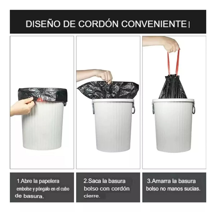 Bolsas para Basura Cordon Asa 10 Und Pequeña y grande