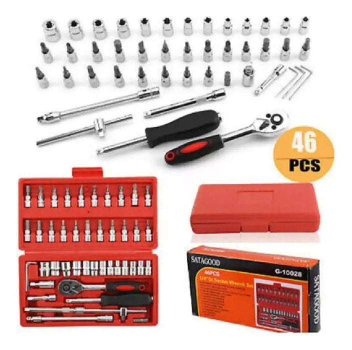 Set Herramientas Manuales Juego De Dados Herramientas 46pz