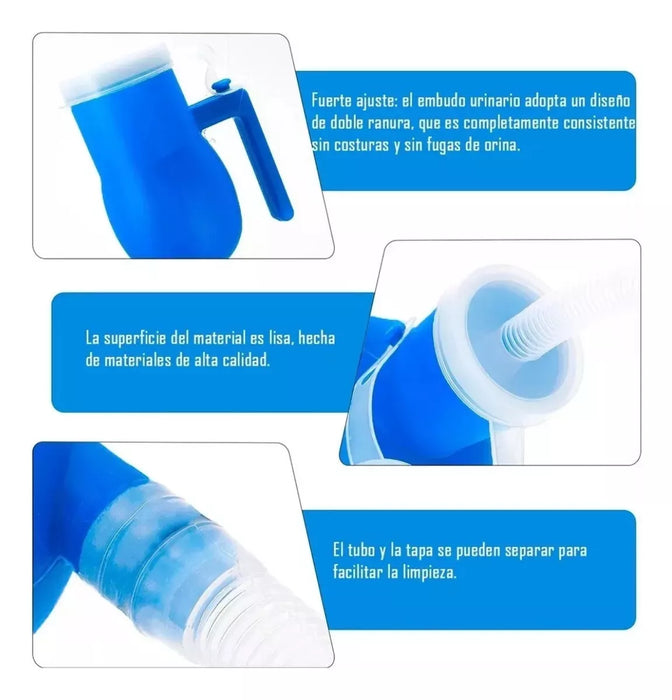 Pato Urinario Masculino Con Manguera Pañales Adulto 2000ml