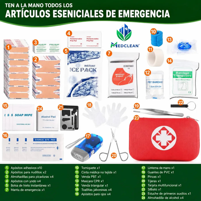 Botiquin Emergencia Primeros Auxilios Curacion Esteril 45pcs