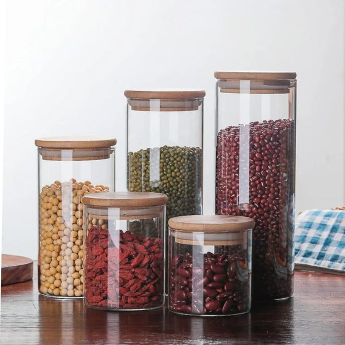 Frasco Cocina Porta Condimentero Especiero Bambu Organizador