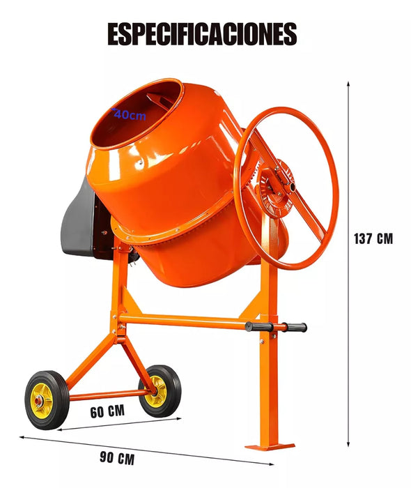 Betonera Electrica Trompo Mezclador De Concreto 200 Litros