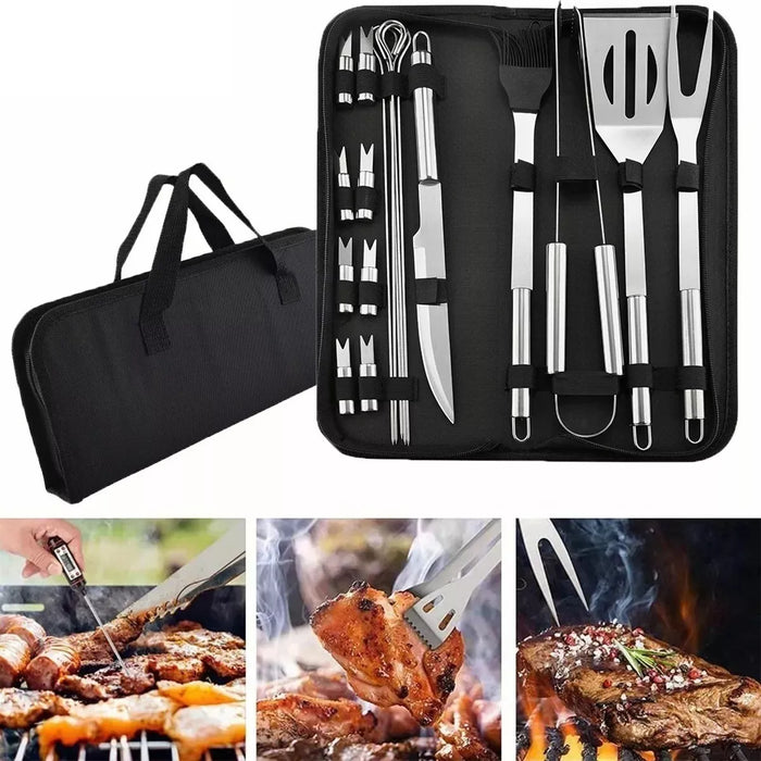 Kit Herramientas Asado Set Parrillero Asado Barbacoa 18 Pcs