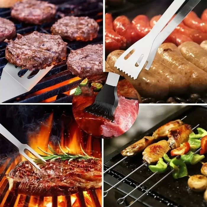 Kit Herramientas Asado Set Parrillero Asado Barbacoa 18 Pcs