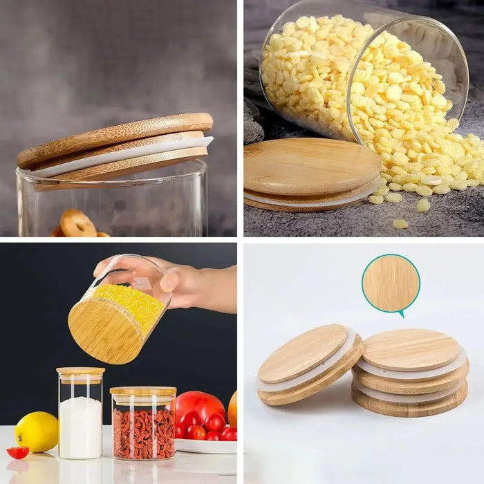 Frasco Cocina Porta Condimentero Especiero Bambu Organizador