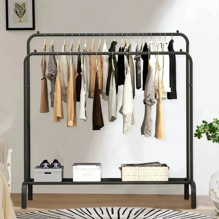 Perchero Exhibidor Movible Metalico Organizador Doble Ropa