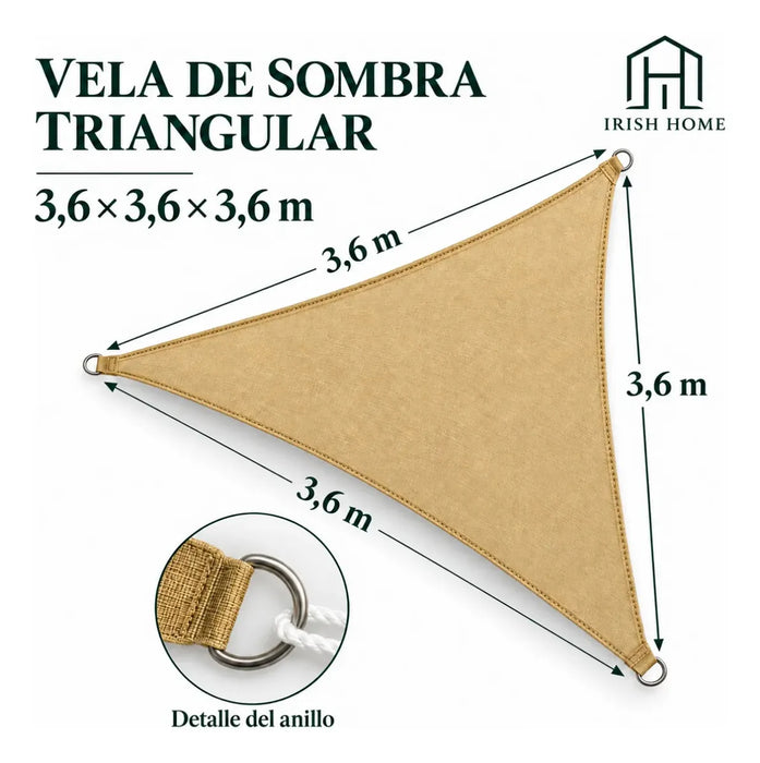 Carpa Camping Vela Sombreadora Toldo Triangular Vela 3.6x3.6