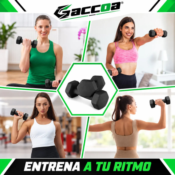 Par Mancuernas Vinilo Hexagonal Gimnasio Ejercicios Gym 1 Kg