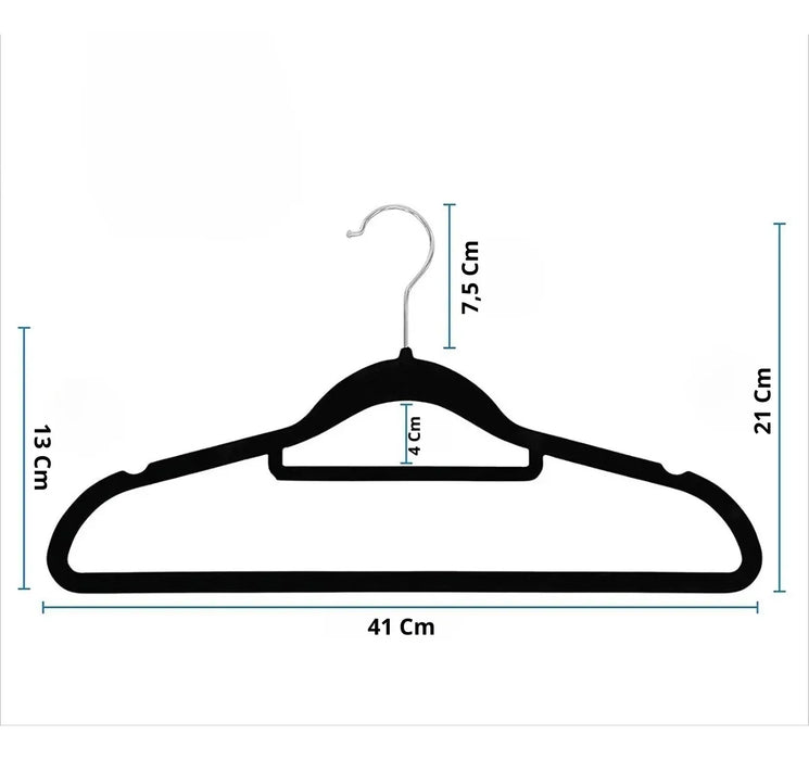 Pack X30 Colgadores De Ropa Percha Antideslizante Terciopelo