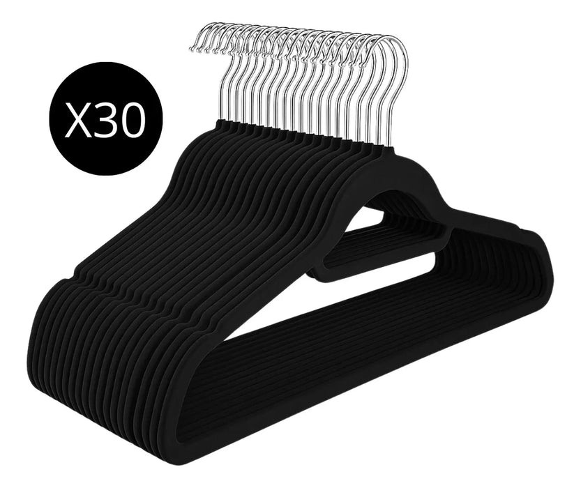 Pack X30 Colgadores De Ropa Percha Antideslizante Terciopelo