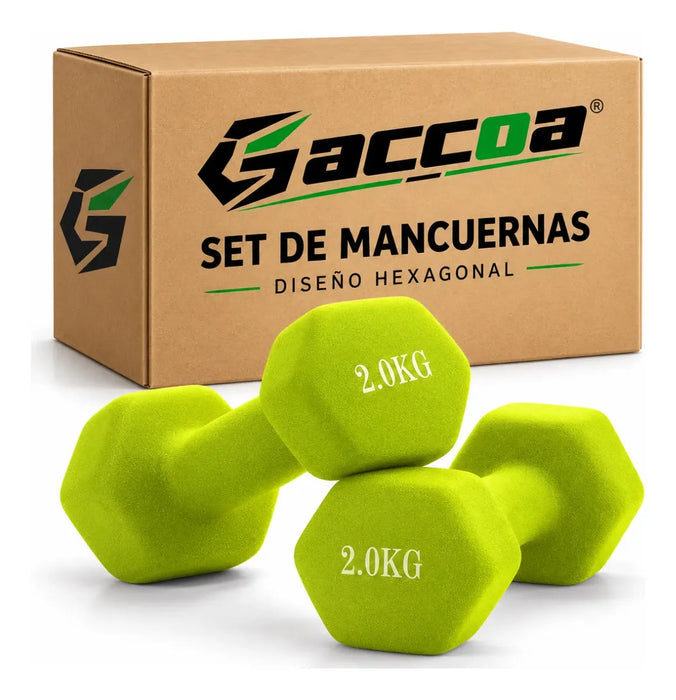 Par Mancuernas Vinilo Hexagonal Gimnasio Ejercicios Gym 2 Kg