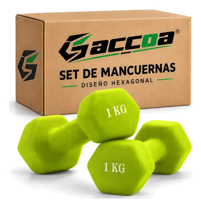 Par Mancuernas Vinilo Hexagonal Gimnasio Ejercicios Gym 1 Kg