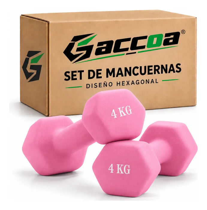 Par Mancuernas Vinilo Hexagonal Gimnasio Ejercicios Gym 4 Kg
