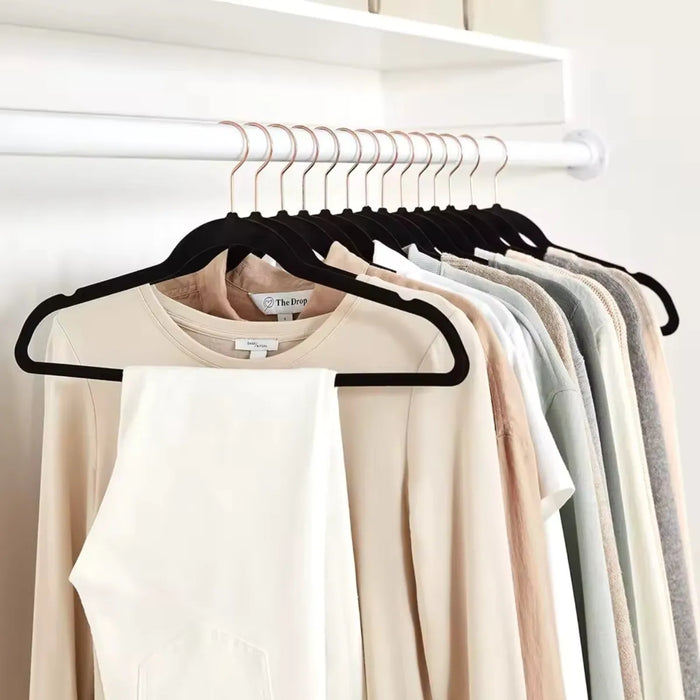 Pack X30 Colgadores De Ropa Percha Antideslizante Terciopelo