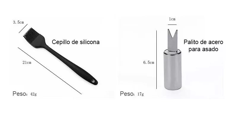 Kit Herramientas Asado Set Parrillero Asado Barbacoa 18 Pcs