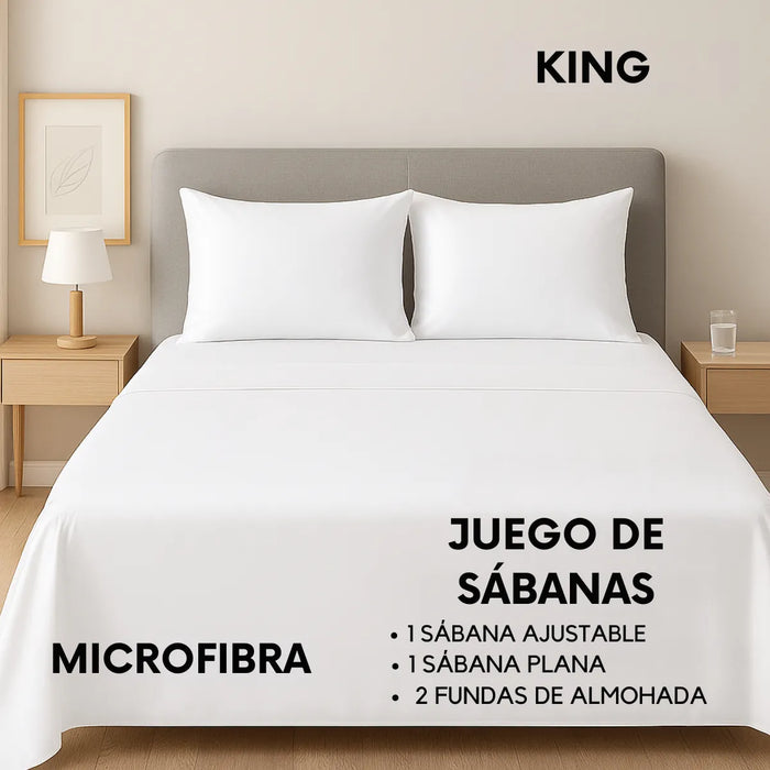 Sábanas Hotel Irish Home Microfibra King Funda Almohadas