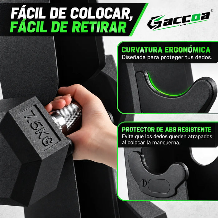 Rack Soporte Porta Mancuernas Mancuernero Vertical 6 Pares
