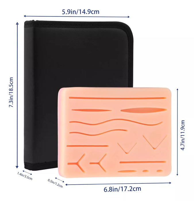 Kit Practica De Suturas 3 Capas 14 Cortes Pinzas Quirurgicas