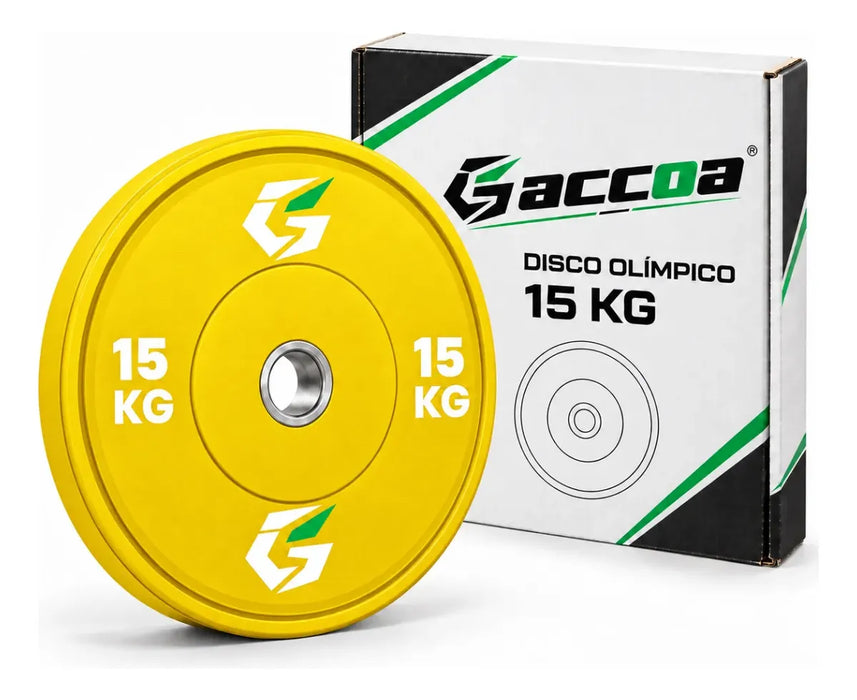 Disco Bumper Olimpico Antideslizante Goma Fitness Gym