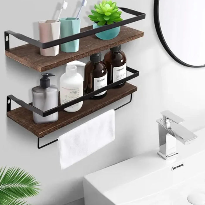 2 Repisas Flotante Multiproposito Repisa Baño Madera Moderna