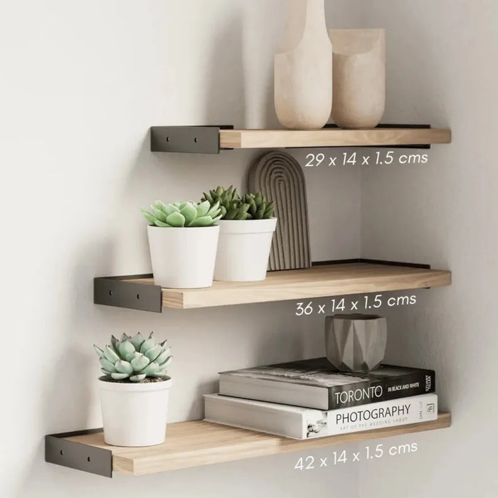 3x Repisa De Madera Moderna Repisas Flotantes Multiproposito