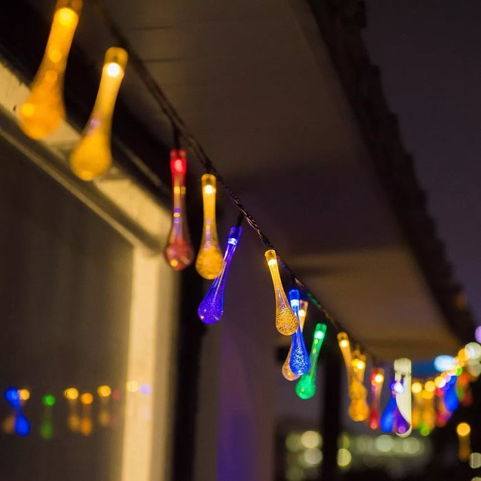Guirnaldas Solares Jardin Navidad Luces Meteoritos 7m 50led