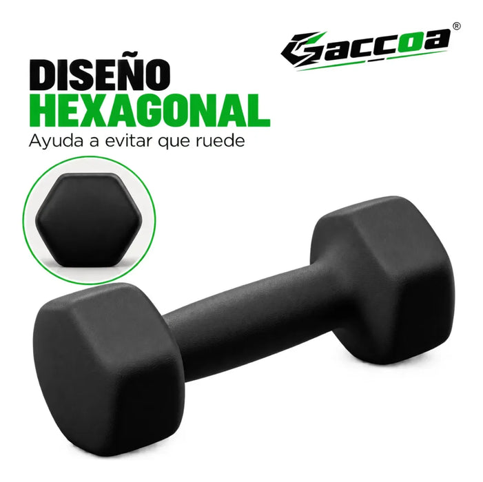 Par Mancuernas Vinilo Hexagonal Gimnasio Ejercicios Gym 1 Kg
