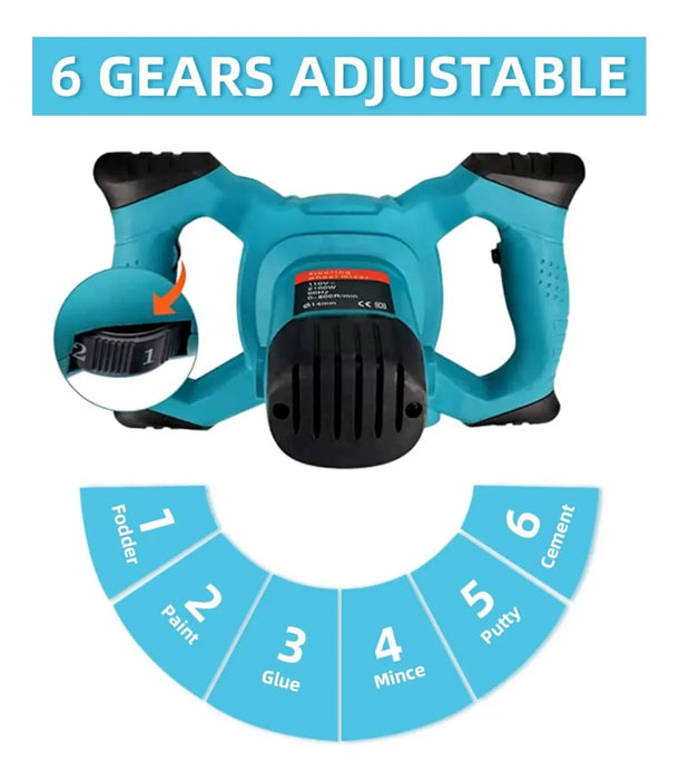 Mezclador Revolvedor Eléctrico Cemento Pintura Yeso 1200w