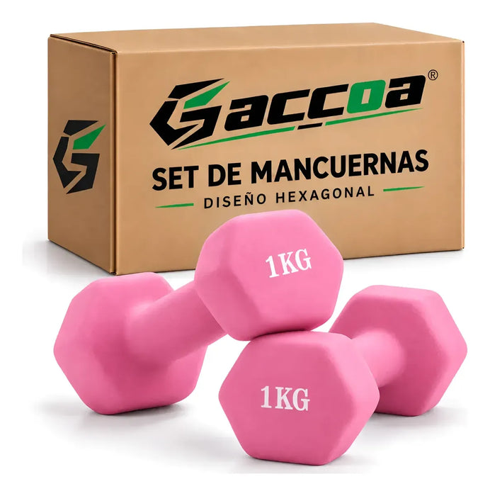 Par Mancuernas Vinilo Hexagonal Gimnasio Ejercicios Gym 1 Kg