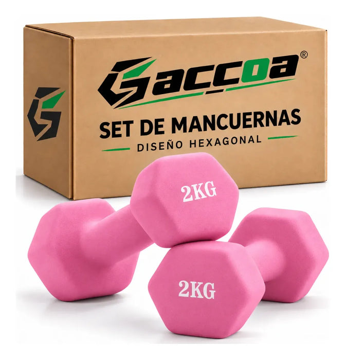 Par Mancuernas Vinilo Hexagonal Gimnasio Ejercicios Gym 2 Kg