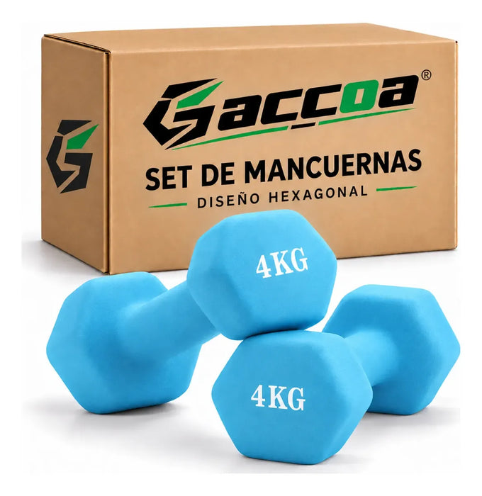Par Mancuernas Vinilo Hexagonal Gimnasio Ejercicios Gym 4 Kg