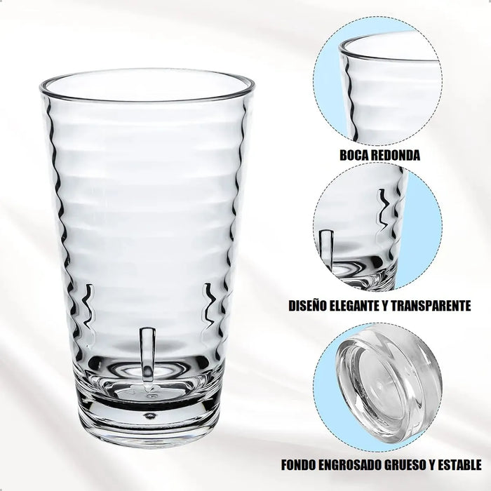 4 Vasos Reutilizable Acrilicos Vaso Plastico Cervecero 350ml