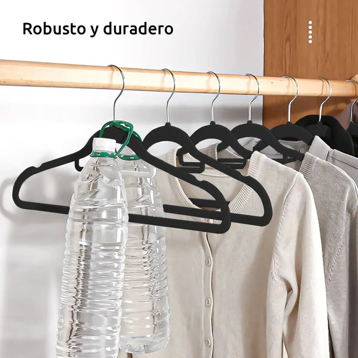 Pack X30 Colgadores De Ropa Percha Antideslizante Terciopelo