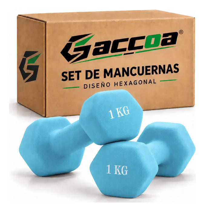Par Mancuernas Vinilo Hexagonal Gimnasio Ejercicios Gym 1 Kg