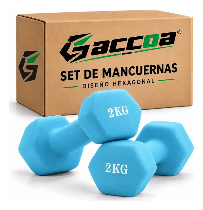 Par Mancuernas Vinilo Hexagonal Gimnasio Ejercicios Gym 2 Kg