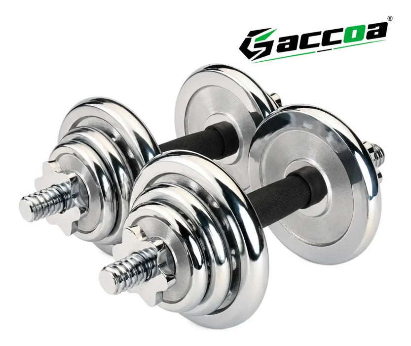 Mancuernas Pesas Discos Barra Ajustables Maleta Fitness 15kg