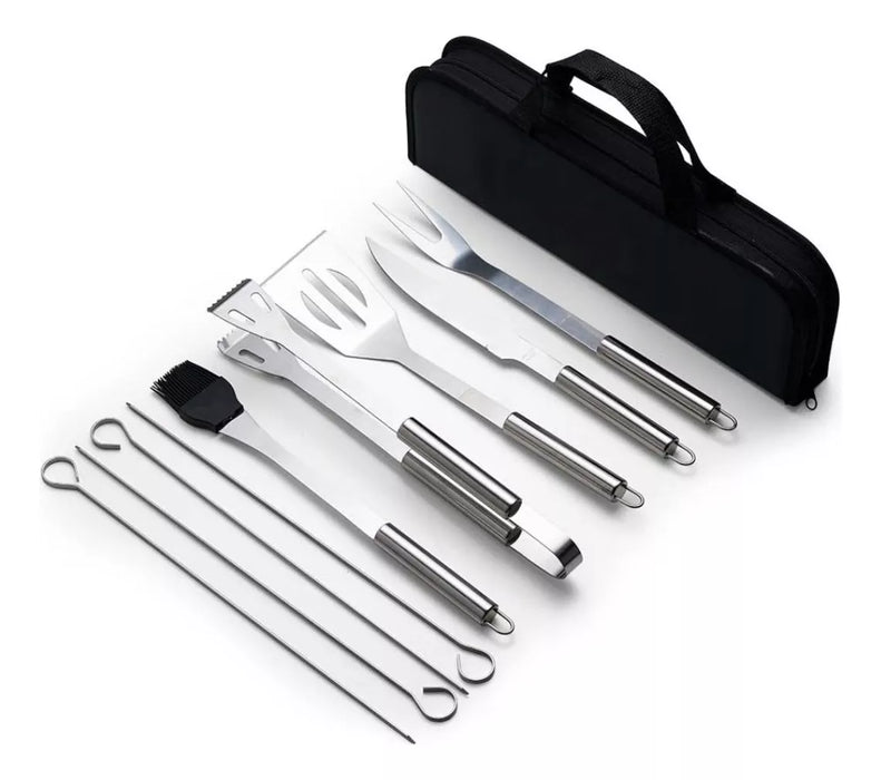 Set Asado Parrillero Accesorios Parrilla Asado Kit Asado 9pz