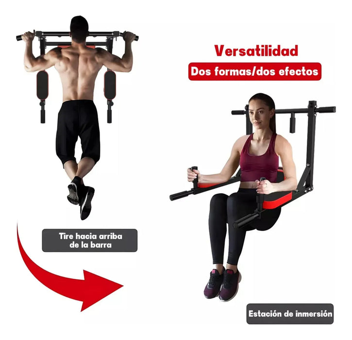 Barra Dominada Ejercicios Push Multifuncional Pared Gym 8en1