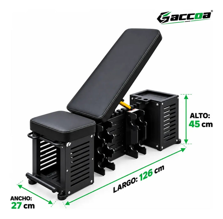 Banco Gimnasio Ajustable Ejercicios Rack Mancuerna Inclinado