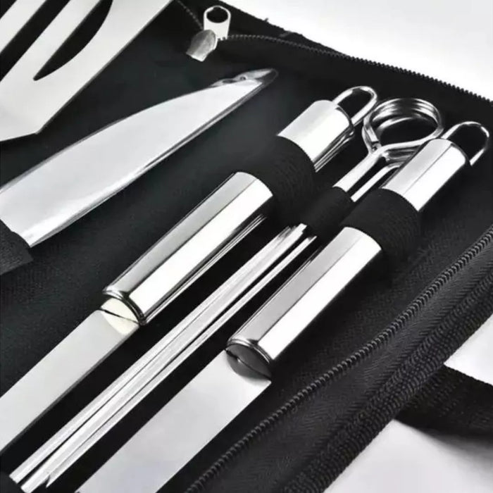 Set Asado Parrillero Accesorios Parrilla Asado Kit Asado 9pz