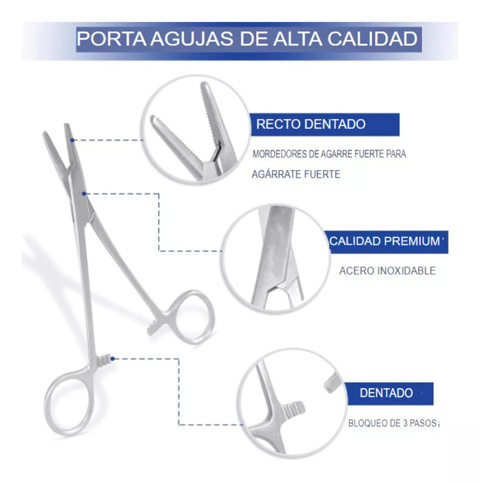 Kit Practica De Suturas 3 Capas 14 Cortes Pinzas Quirurgicas