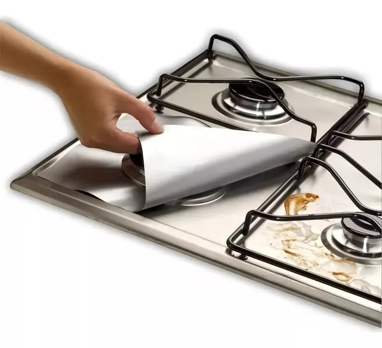 12 Laminas Protector Cocina Papel Aluminio Estufa Fogón Gas