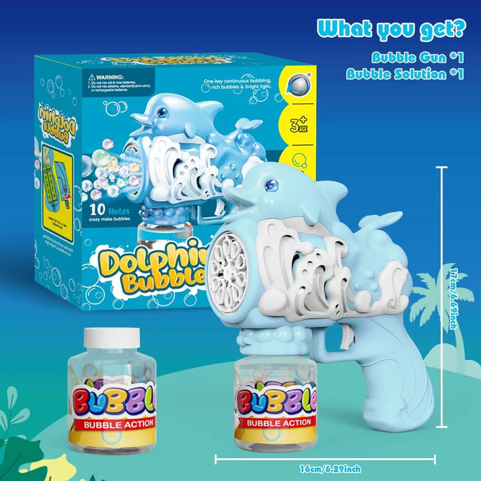 Pistola Burbujas Lanzadora Luz Niños Lanza Burbuja + Liquido