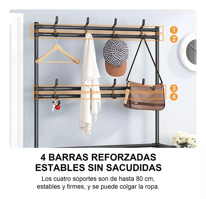 Organizador De Zapatos Perchero Gancho Zapatero 168x65cm