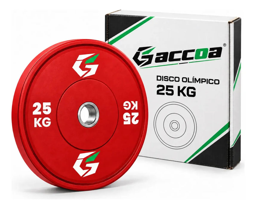 Disco Bumper Olimpico Antideslizante Goma Fitness Gym