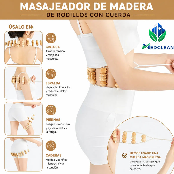 Kit 6pcs Rodillo Maderos De Masajes Maderoterapia Reductivo