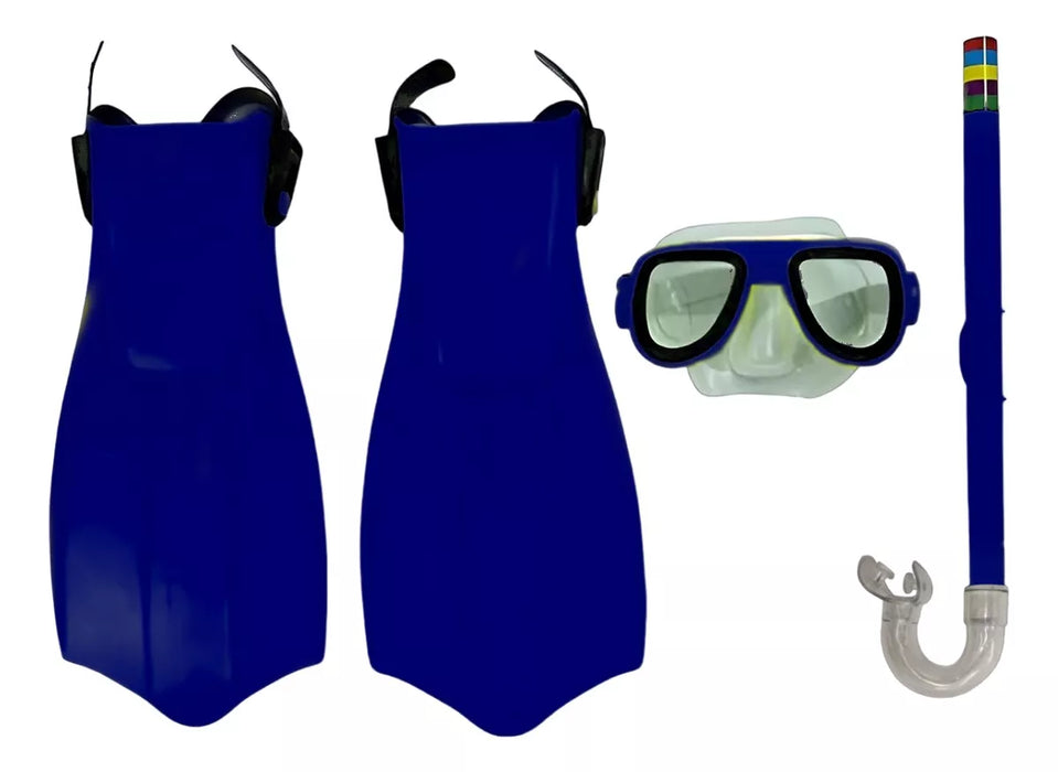 Set De Buceo Snorkel Aletas Mascara Piscina Playa Ajustable