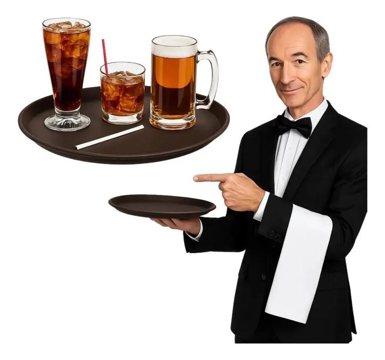 5 Bandeja de Autoservicio Para Garzón Redonda 45 Cm Restaurante