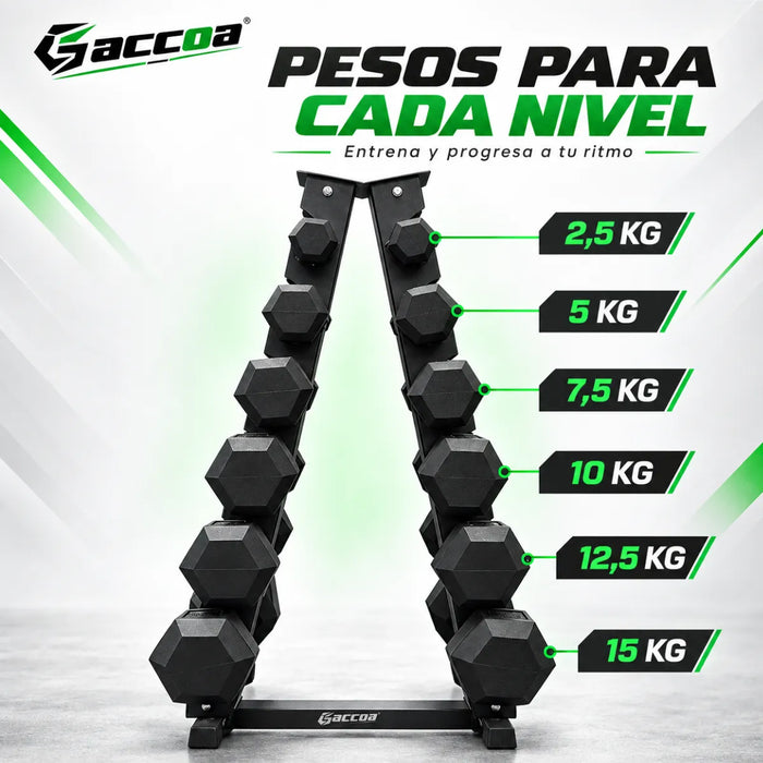 Rack Soporte Porta Mancuernas Mancuernero Vertical 6 Pares