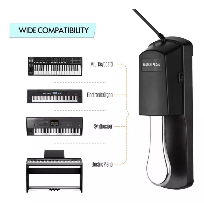 Pedal Sustain Universal Teclado Polaridad Teclado Piano Musi